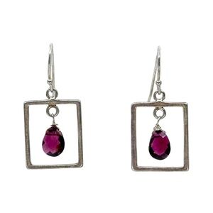 Sterling silver Garnet earrings - GM512